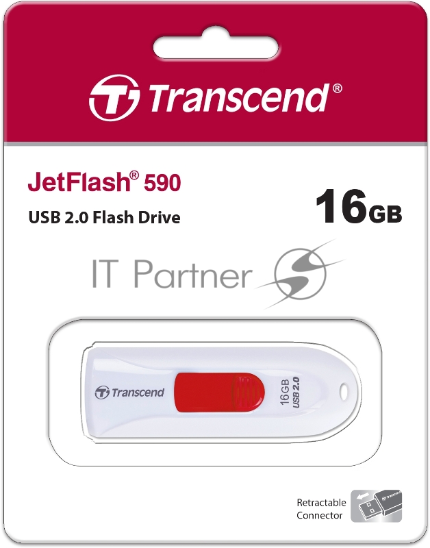 Носитель информации Transcend USB Drive 16Gb JetFlash 590 TS16GJF590W {USB 2.0}