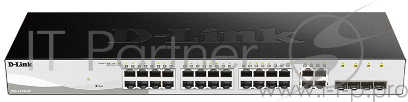 Коммутатор D-Link Gigabit Smart Switch with 24 10/100/1000Base-T ports and 4 Gigabit MiniGBIC (SFP) ports