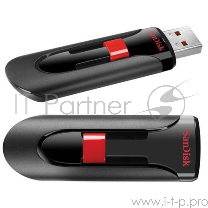 носитель информации SanDisk USB Drive 64Gb Cruzer Glide SDCZ60-064G-B35 {USB2.0, Black/Red}