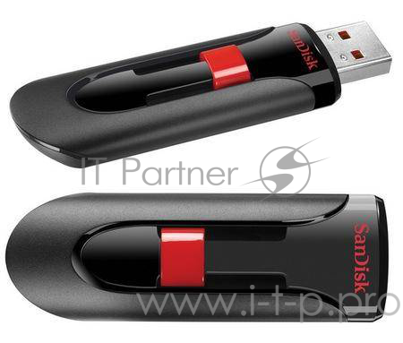 носитель информации SanDisk USB Drive 64Gb Cruzer Glide SDCZ60-064G-B35 {USB2.0, Black/Red}