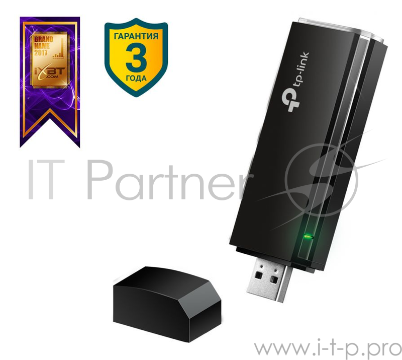 Маршрутизатор TP-Link SOHO Archer T4U AC1200 Dual Band Wireless USB Adapter, Realtek, 2T2R, 867Mbps at 5Ghz + 300Mbps at 2.4Ghz, 802.11ac/a/b/g/n, WPS button, USB 3.0 interface, 1 USB extension cable, internal antenna