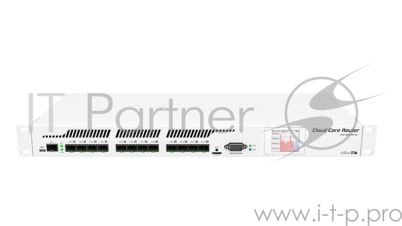 Маршрутизатор Mikrotik CCR1016-12S-1S+ Cloud Core Router 1016-12S-1S+ with Tilera Tile-Gx16 CPU (16-cores, 1.2Ghz per core), 2GB RAM, 12xSFP cages, 1xSFP+ cage, RouterOS L6, 1U rackmount case, Dual PSU, LCD panel