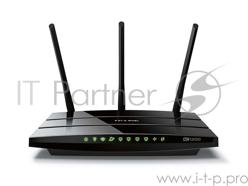 Адаптер TP-Link AC1200 Двудиапазонный Wi-Fi гигабитный роутер, процессор Broadcom, скорость до 867 Мбит/с на 5 ГГц + скорость до 300 Мбит/с на 2,4 ГГц, поддержка стандартов 802.11ac/a/b/g/n, Beamforming, 1 гигабитный порт WAN + 4 гигабитных порта LA