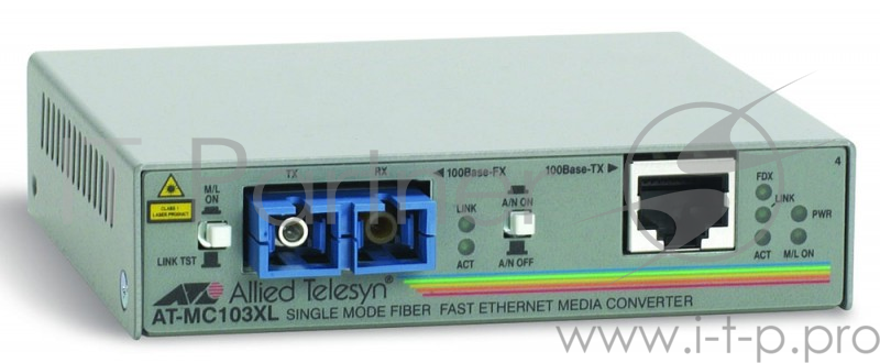 Медиаконвертер Allied Telesis AT-MC103XL-60 100TX RJ-45 to 100FX single-mode fiber SC