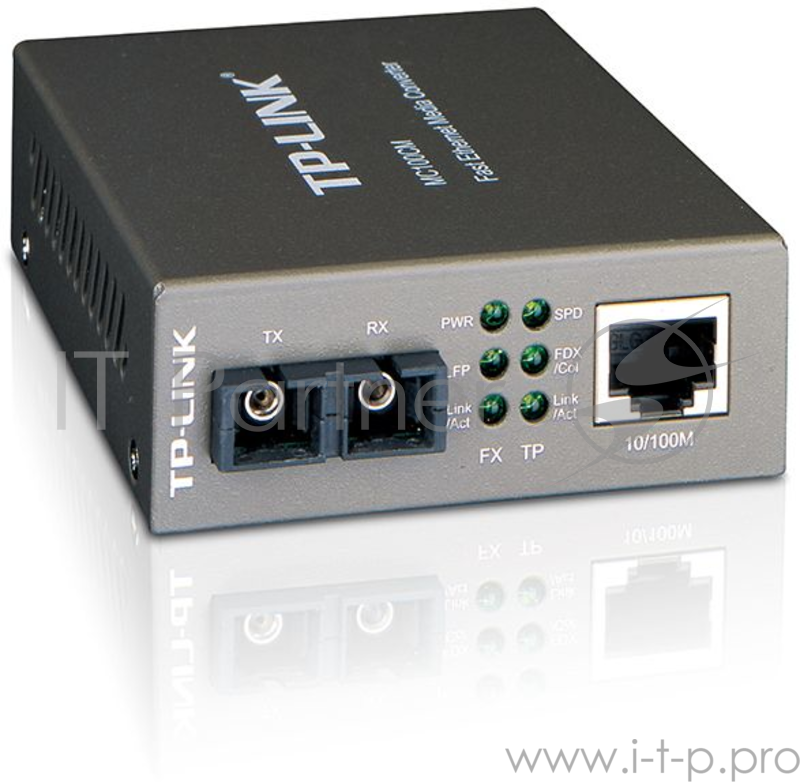 Медиаконвертер TP-Link SMB MC100CM 10/100Mbps RJ45 to 100Mbps multi-mode SC fiber Converter, Full-duplex,up to 2Km, switching power adapter, chassis mountable