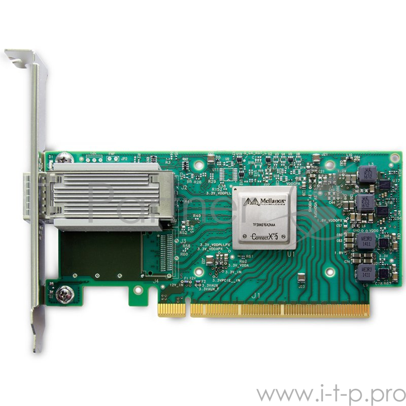 Mellanox ConnectX-5 VPI adapter card, EDR IB (100Gb/s) and 100GbE, single-port QSFP28, PCIe3.0 x16, tall bracket, ROHS R6