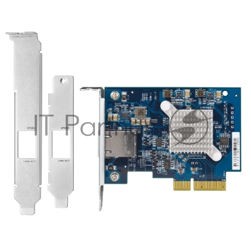 Сетевая карта QNAP QXG-10G1T Single-port (10Gbase-T) 10GbE network expansion card, PCIe Gen3 x4, Low-profile bracket pre-loaded, Low-profile flat and Full-height bracksts are bundled