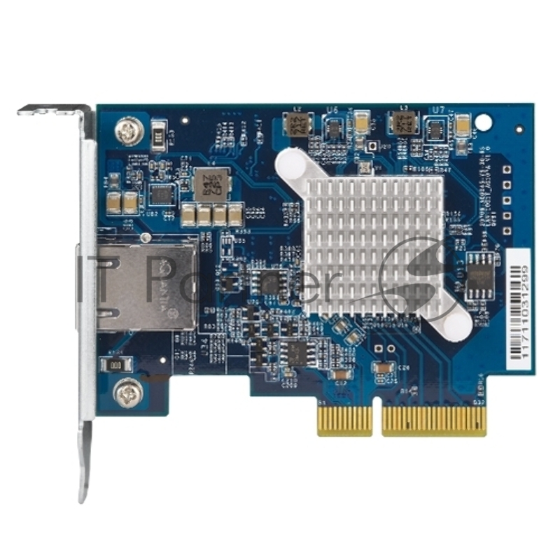 Сетевая карта QNAP QXG-10G1T Single-port (10Gbase-T) 10GbE network expansion card, PCIe Gen3 x4, Low-profile bracket pre-loaded, Low-profile flat and Full-height bracksts are bundled