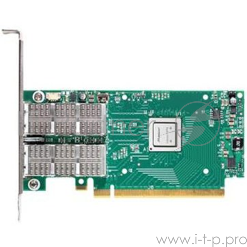 Плата сетевого контроллера Mellanox MCX456A-ECAT ConnectX-4 VPI adapter card, EDR IB (100Gb/s) and 100GbE, dual-port QSFP28, PCIe3.0 x16, tall bracket, ROHS R6