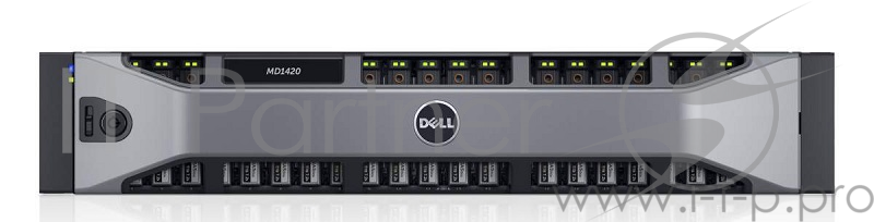 Dell Storage MD1420 SAS 24xSFF Dual EMM/2x1.2TB 10k/ UpTo24SFF/ 2x600W RPS/ 2xCable SAS HD-Mini 2m/ Bezel/ Static ReadyRails II/ 3YPSNBD