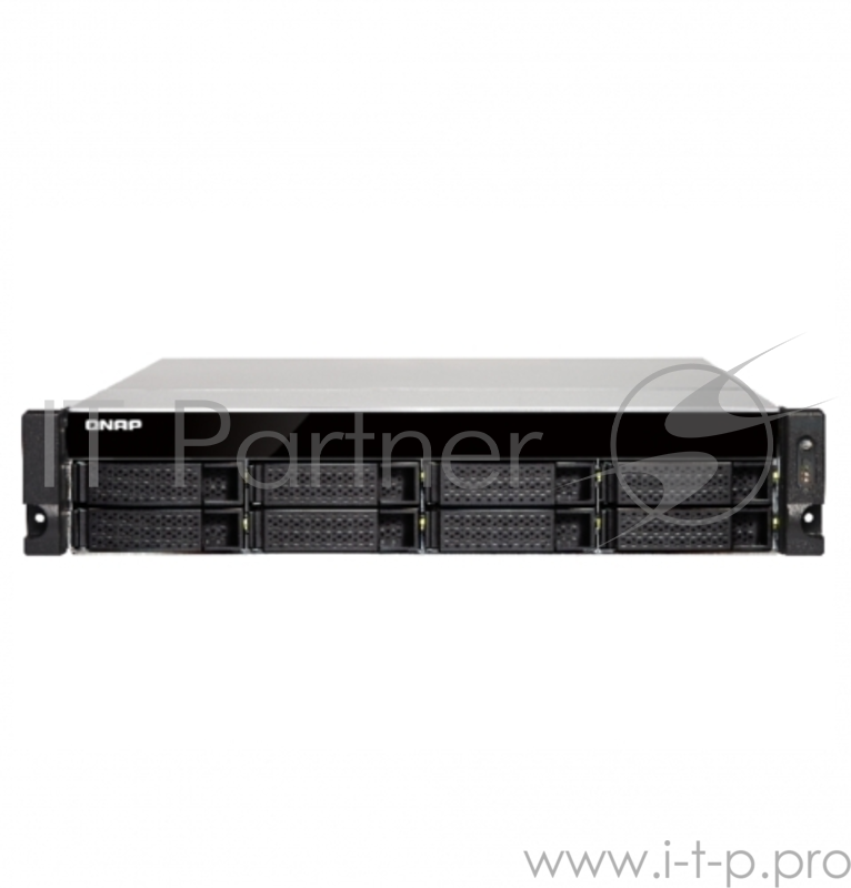 Сетевое хранилище без дисков SMB QNAP TS-873U-8G NAS 8 HDD trays, 2x 10 GbE SFP+, 2 x M.2 slots SSD, rackmount, 1 PSU. 4-core AMD RX-421ND 2,1 GHz (up to 3,4 GHz ), 8 GB. W/o rail kit RAIL-B02
