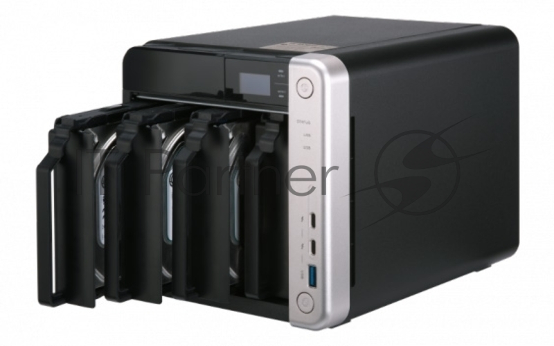 Сетевое хранилище без дисков channel QNAP TS-453BT3-8G NAS 4 HDD trays, 2 HDMI, 1 x 10 GbE BASE-T, 2 x ports Thunderbolt 3. 4-core Intel Celeron J3455 1,5 GHz (up to 2,3 GHz), 8 GB