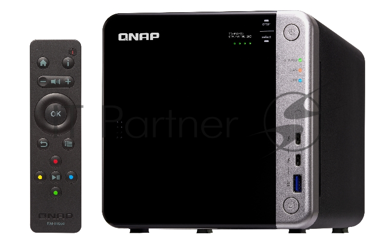 Сетевое хранилище без дисков channel QNAP TS-453BT3-8G NAS 4 HDD trays, 2 HDMI, 1 x 10 GbE BASE-T, 2 x ports Thunderbolt 3. 4-core Intel Celeron J3455 1,5 GHz (up to 2,3 GHz), 8 GB