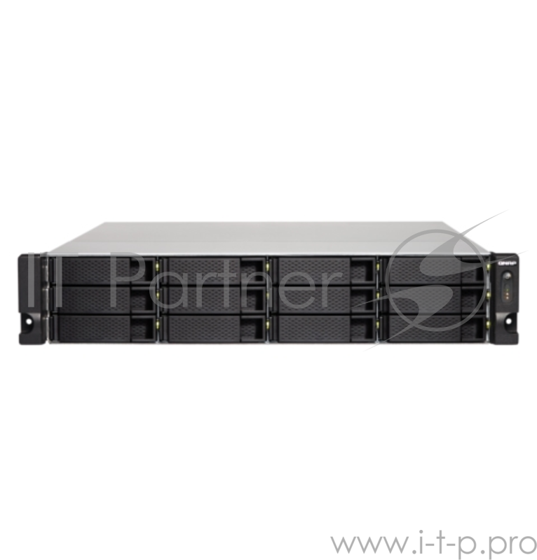 Сетевое хранилище без дисков SMB QNAP TS-1253BU-4G NAS 12 HDD trays, rackmount, 1 PSU. 4-core Intel Celeron J3455 1,5 GHz (up to 2,3 GHz), 4 GB. W/o rail kit RAIL-B02