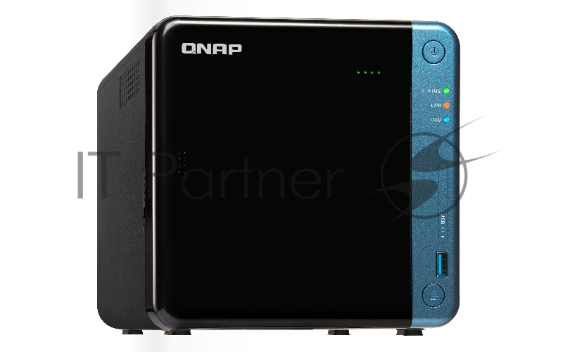 Сетевое хранилище без дисков SMB QNAP TS-453Be-2G NAS, 4-tray w/o HDD. 2xHDMI-port. Quadcore Celeron J3455 1.5-2.3 GHz, 2GB DDR3L (1 x 2GB) up to 8GB, 2xGigabit LAN, Optional 10 Gigabit LAN, 5 x USB 3.0