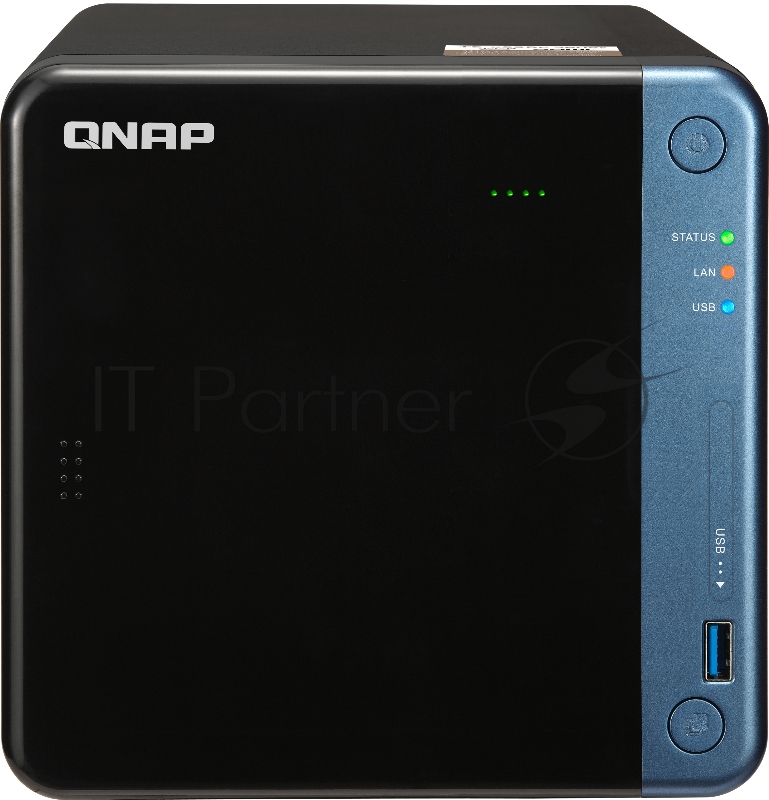 Сетевое хранилище без дисков SMB QNAP TS-453Be-2G NAS, 4-tray w/o HDD. 2xHDMI-port. Quadcore Celeron J3455 1.5-2.3 GHz, 2GB DDR3L (1 x 2GB) up to 8GB, 2xGigabit LAN, Optional 10 Gigabit LAN, 5 x USB 3.0