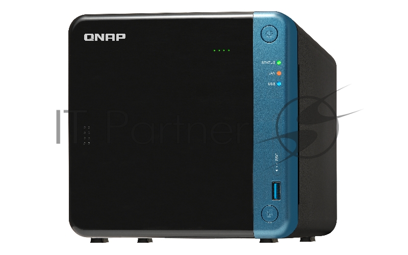 Сетевое хранилище без дисков SMB QNAP TS-453Be-2G NAS, 4-tray w/o HDD. 2xHDMI-port. Quadcore Celeron J3455 1.5-2.3 GHz, 2GB DDR3L (1 x 2GB) up to 8GB, 2xGigabit LAN, Optional 10 Gigabit LAN, 5 x USB 3.0