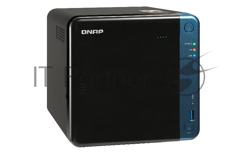 Сетевое хранилище без дисков SMB QNAP TS-453Be-2G NAS, 4-tray w/o HDD. 2xHDMI-port. Quadcore Celeron J3455 1.5-2.3 GHz, 2GB DDR3L (1 x 2GB) up to 8GB, 2xGigabit LAN, Optional 10 Gigabit LAN, 5 x USB 3.0