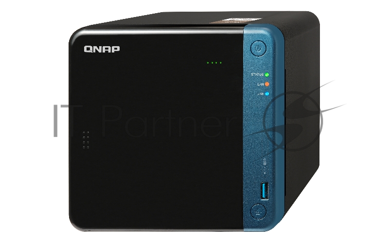 Сетевое хранилище без дисков SMB QNAP TS-453Be-2G NAS, 4-tray w/o HDD. 2xHDMI-port. Quadcore Celeron J3455 1.5-2.3 GHz, 2GB DDR3L (1 x 2GB) up to 8GB, 2xGigabit LAN, Optional 10 Gigabit LAN, 5 x USB 3.0