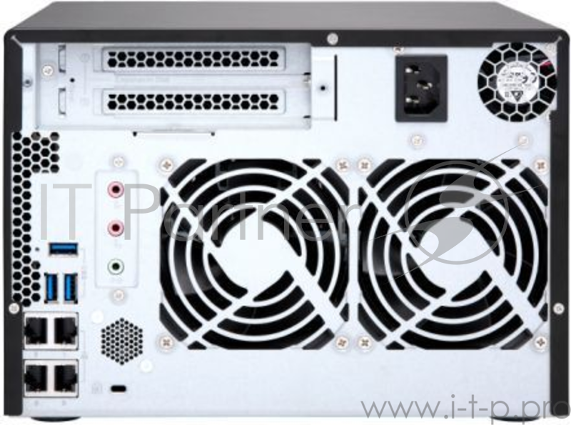 Сетевое хранилище без дисков channel QNAP TS-673-4G NAS, 6-tray w/o HDD, 2xM.2 SSD Slot. Quad-сore AMD quad-core 2.1 GHz up to 3.4 GHz , 4GB DDR4 (2 x 4GB) up to 64GB (4 x 16GB), 4x Gigabit LAN