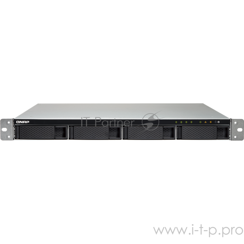 Сетевое хранилище без дисков SMB QNAP TS-432XU-2G 4-Bay quad-core 1.7 GHz rackmount NAS with 250W PSU, 2GB DDR4 UDIMM RAM (max 16GB), SATA 6Gb/s, 2x 10GbE SFP+ LAN, 2x GbE LAN, 1x PCIe Gen2 x2 slot. W/o RAIL-B02