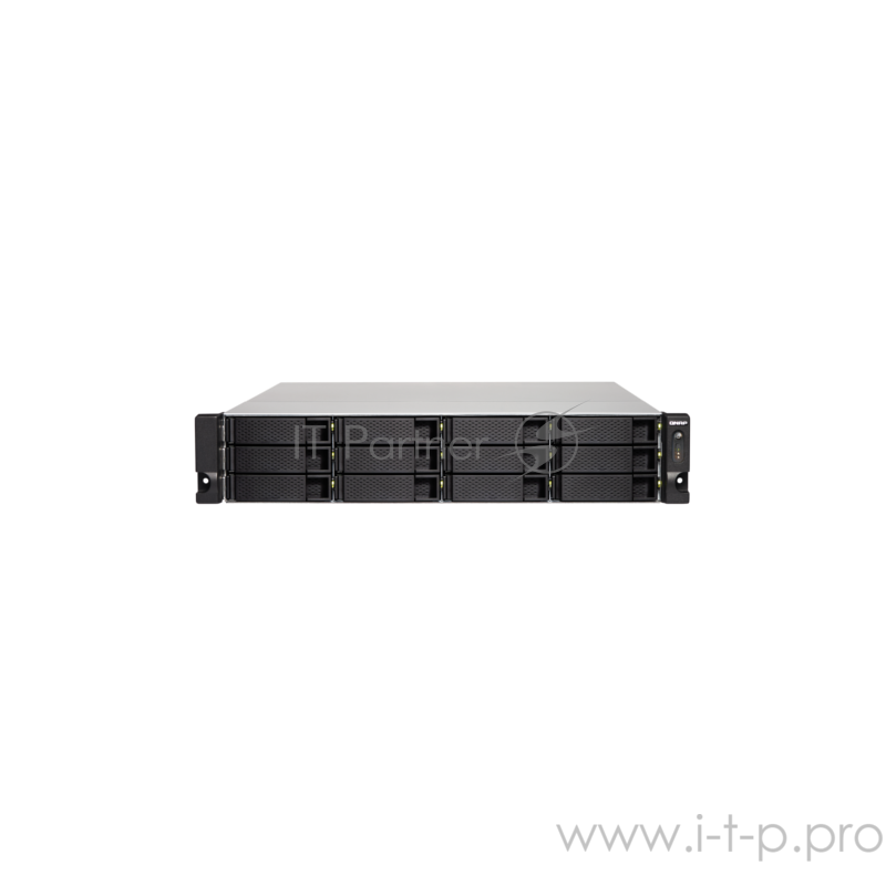 Сетевое хранилище без дисков channel QNAP TS-1232XU-4G 12-Bay quad-core 1.7 GHz rackmount NAS with 250W PSU, 4GB DDR4 UDIMM RAM (max 16GB), SATA 6Gb/s, 2x 10GbE SFP+ LAN, 2x GbE LAN, 1x PCIe Gen2 x2 slot. W/o RAIL-B02