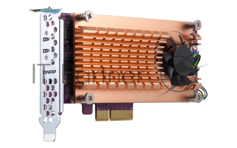 Плата расширения QNAP QM2-2S-220A Dual M.2 22110/2280 SATA SSD expansion card (PCIe Gen2 x2), Low-profile bracket pre-loaded, Low-profile flat and Full-height are bundled (shorter version to support TVS-x82/TS-x77 PCIe slot 2 & slot 3)