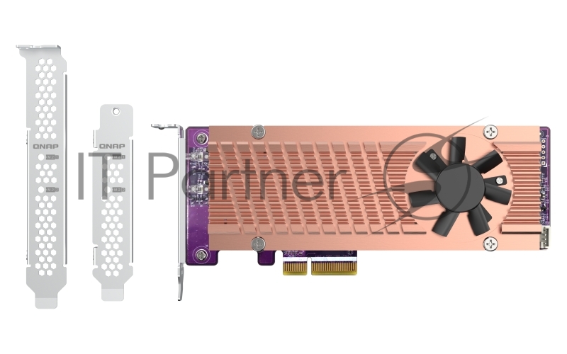 Плата расширения QNAP QM2-2P-244A Dual M.2 22110/2280 SATA SSD expansion card (PCIe Gen2 x2), Low-profile bracket pre-loaded, Low-profile flat and Full-height are bundled (shorter version to support TVS-x82/TS-x77 PCIe slot 2 & slot 3)