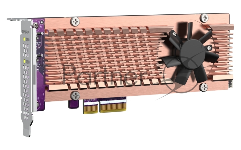 Плата расширения QNAP QM2-2P-244A Dual M.2 22110/2280 SATA SSD expansion card (PCIe Gen2 x2), Low-profile bracket pre-loaded, Low-profile flat and Full-height are bundled (shorter version to support TVS-x82/TS-x77 PCIe slot 2 & slot 3)