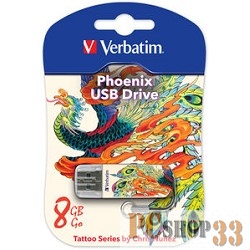 носитель информации Verbatim USB Drive 8Gb Mini Tattoo Edition Phoenix 049883 {USB2.0}
