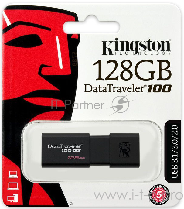 Носитель информации Kingston USB Drive 128Gb DT100G3/128GB {USB3.0}