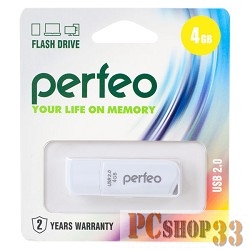 Носитель информации Perfeo USB Drive 4GB C10 White PF-C10W004