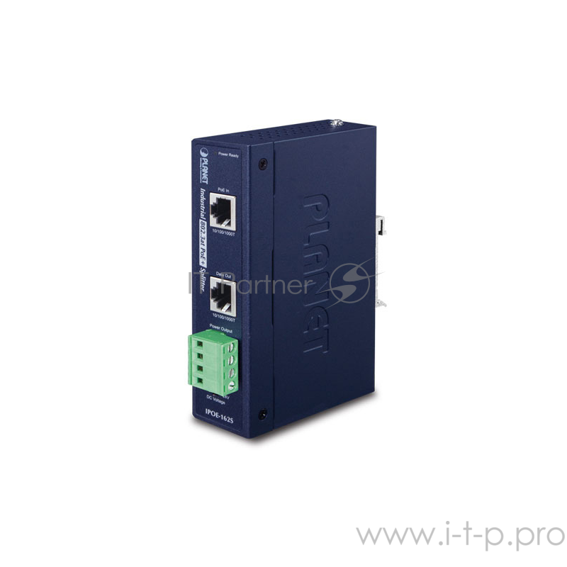 IPOE-162S индустриальный PoE сплиттер IP30, Industrial 802.3at High Power PoE Splitter - 12V & 24V (-40 to 75 C)