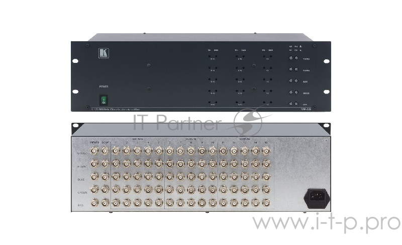 Усилитель-распределитель Kramer Electronics VP-15 1:15 сигналов RGBHV с регулировкой уровня сигнала и АЧХ, 350 МГц