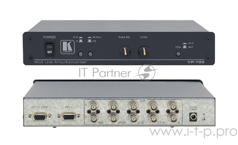 Преобразователь сигнала Kramer Electronics VP-103 сигналов VGA/XGA в видеосигнал RGBHV, 315 МГц