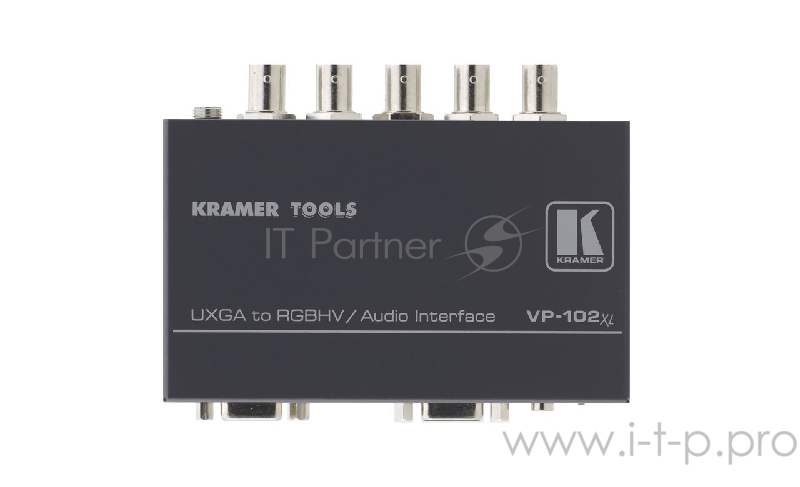 Преобразователь сигнала Kramer Electronics VP-102xl сигналов VGA в RGBHV и стерео аудио сигналов, регулятор уровня аудиосигнала (видео: 420MHz аудио: >100kHz)