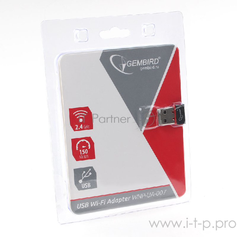 Сетевой микро адаптер WiFi Gembird 150 Мбит, USB, 802.11b/g/n