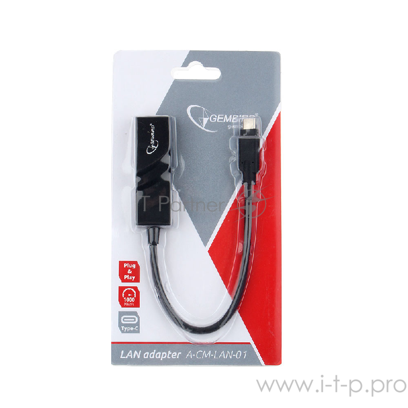 Сетевой адаптер Ethernet Gembird A-CM-LAN-01 USB C-type - Fast Ethernet adapter