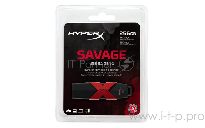 Носитель информации Kingston USB Drive 256Gb HyperX HXS3/256GB {USB3.0}