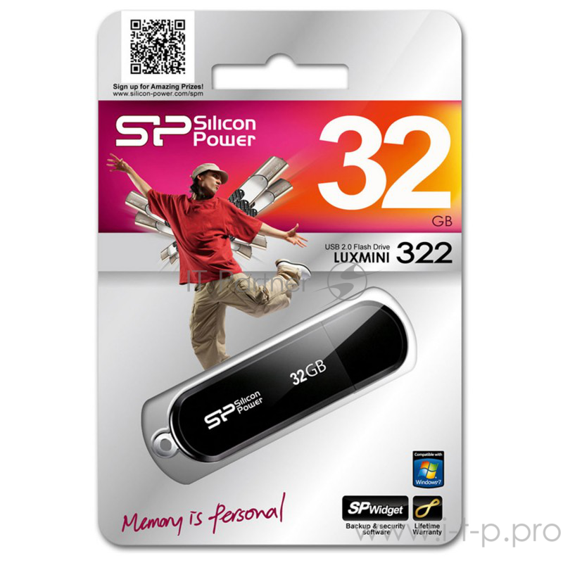 Носитель информации Silicon Power USB Drive 32Gb Luxmini 322 SP032GBUF2322V1K {USB2.0, Black}