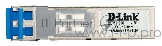 Сетевое оборудование D-Link (DEM-210/B1A) Модуль SFP с 1 портом 100Base-FX для одномодового оптического кабеля, питание 3,3В (до 15 км)