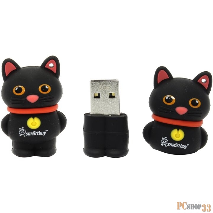 Носитель информации Smartbuy USB Drive 8Gb Wild series Cat Black SB8GBCatK {UFD}