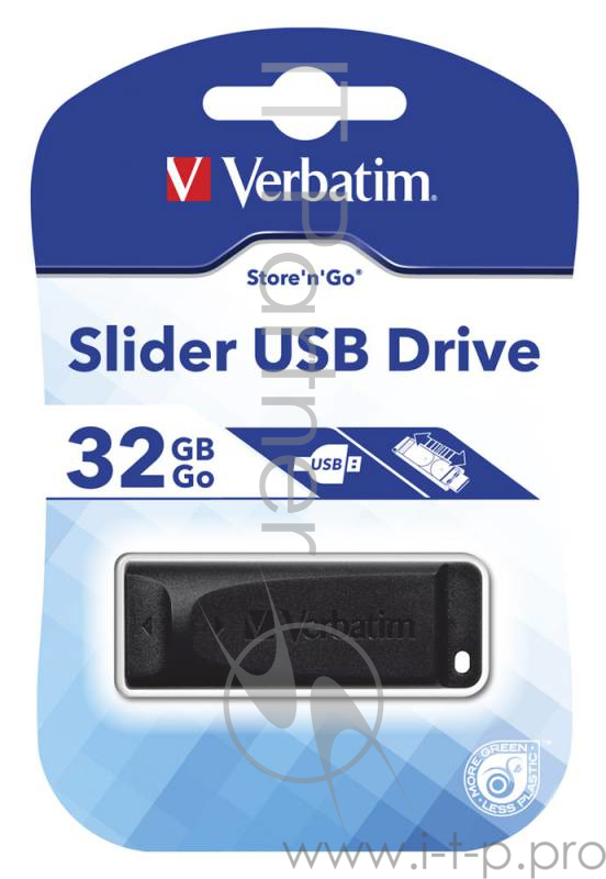носитель информации Verbatim USB Drive 32Gb Store N Go Slider 98697 {USB2.0}