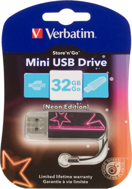 носитель информации Verbatim USB Drive 32Gb Mini Neon Edition Pink 49390 {USB2.0}