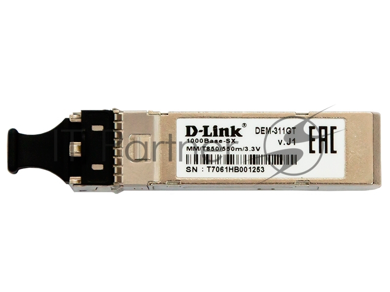 Трансивер D-Link 311GT/A1A SFP-трансивер с 1 портом 1000Base-SX для многомодового оптического кабеля (до 550 м)