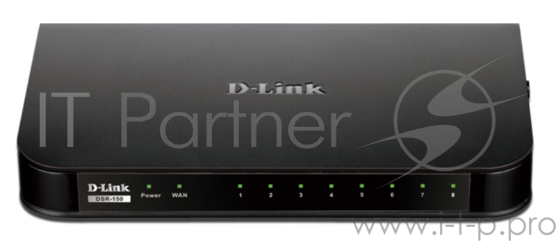 Сетевое оборудование D-Link DSR-150/A1A/A2A Межсетевой экран с поддержкой VPN, 1 портом WAN + 8 портами LAN 10/100Base-TX