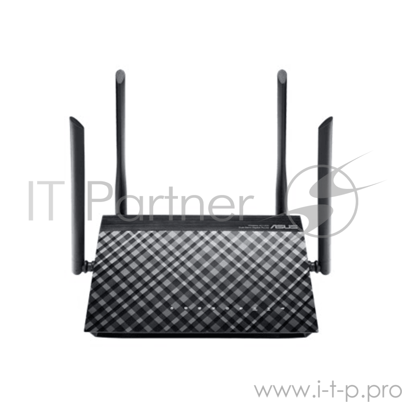 Маршрутизатор ASUS WiFi Router RT-AC1200 (WLAN 1167Mbps, Dual-band 2.4GHz+5.1GHz, 802.11ac+4xLAN RG45 GBL+1xWAN GBL+1xUSB2.0) 4x 5dBi ext Antenna (Dual Band)