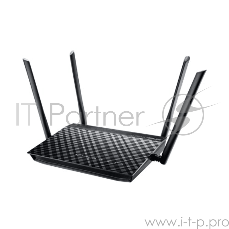 Маршрутизатор ASUS WiFi Router RT-AC1200 (WLAN 1167Mbps, Dual-band 2.4GHz+5.1GHz, 802.11ac+4xLAN RG45 GBL+1xWAN GBL+1xUSB2.0) 4x 5dBi ext Antenna (Dual Band)