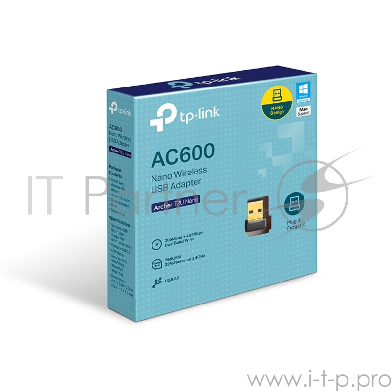 Адаптер TP-LINK Archer T2U NANO AC600 Nano Wi-Fi USB-адаптер