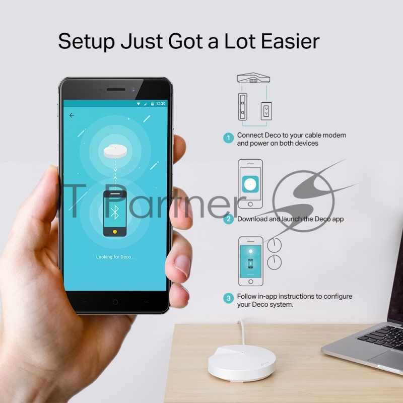 Роутер беспроводной TP-Link Deco M9 Plus (DECO M9 PLUS(2-PACK)) AC2200 10/100/1000BASE-TX белый (упак.:2шт)